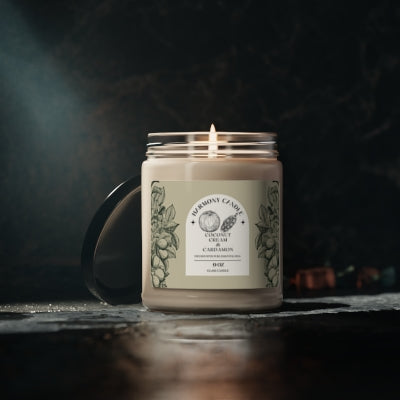 Coconut Cream + Cardamon Scented Soy Candle, 9oz